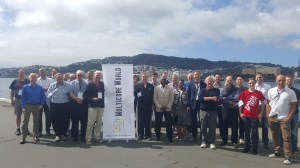 Morning Tea photo - (some of the) Participants besides the conference venue
